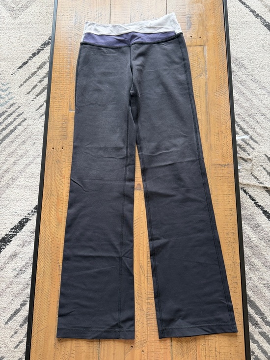 lululemon athletica Pants - lululemon athletica Black Leggings with Gray & Purple Waistband